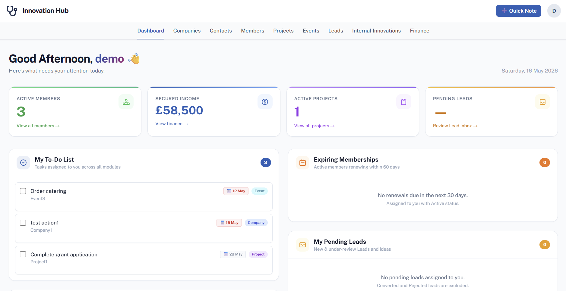 Innovation Hub Tracker