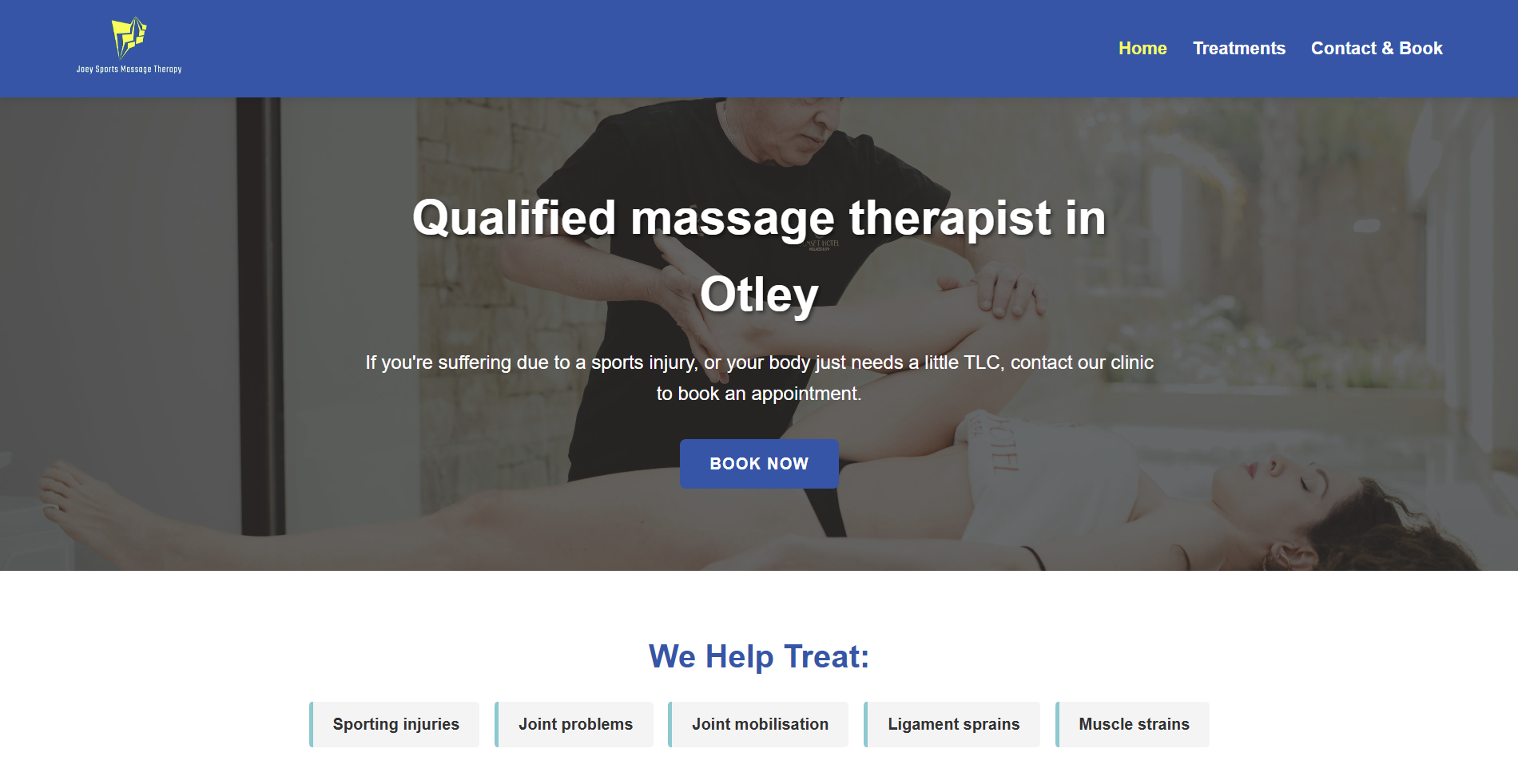 Joey Sports Massage Booking System